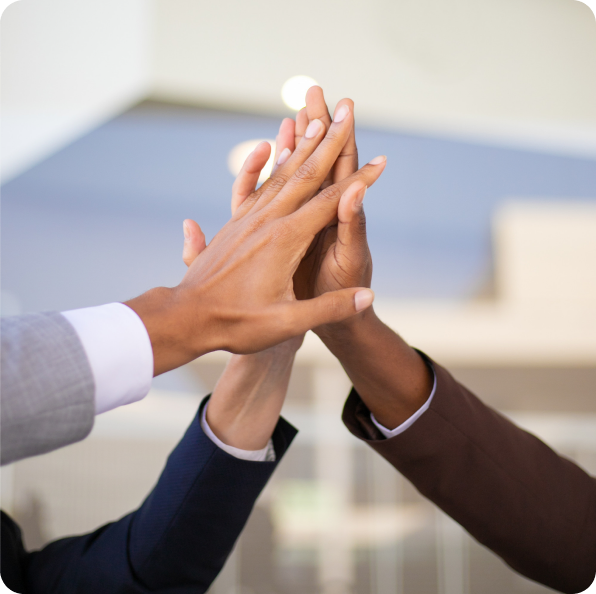 Hands coming together in a high five